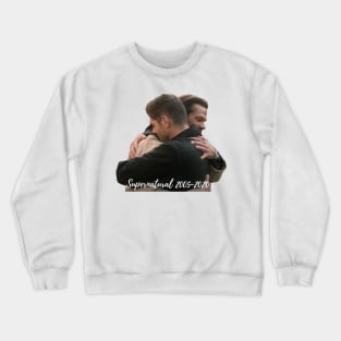 supernatural 2005-2020 sam and dean last hug scene in heaven supernatural finale Crewneck Sweatshirt